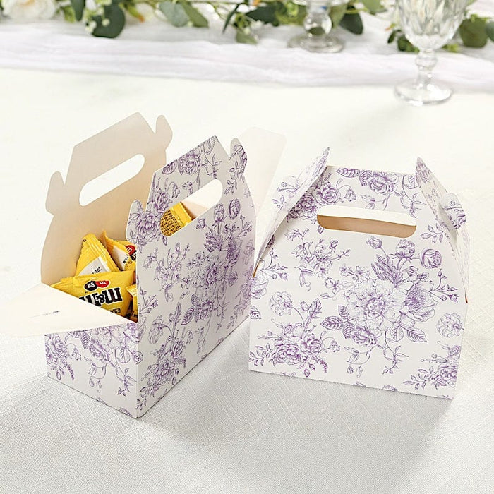 25 Tote Favor Boxes Floral Printed Gift Holders