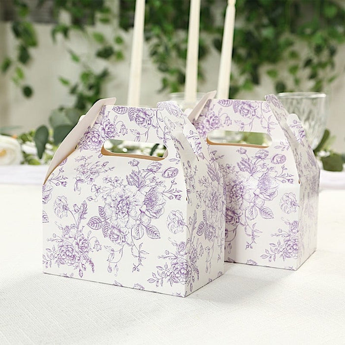 25 Tote Favor Boxes Floral Printed Gift Holders