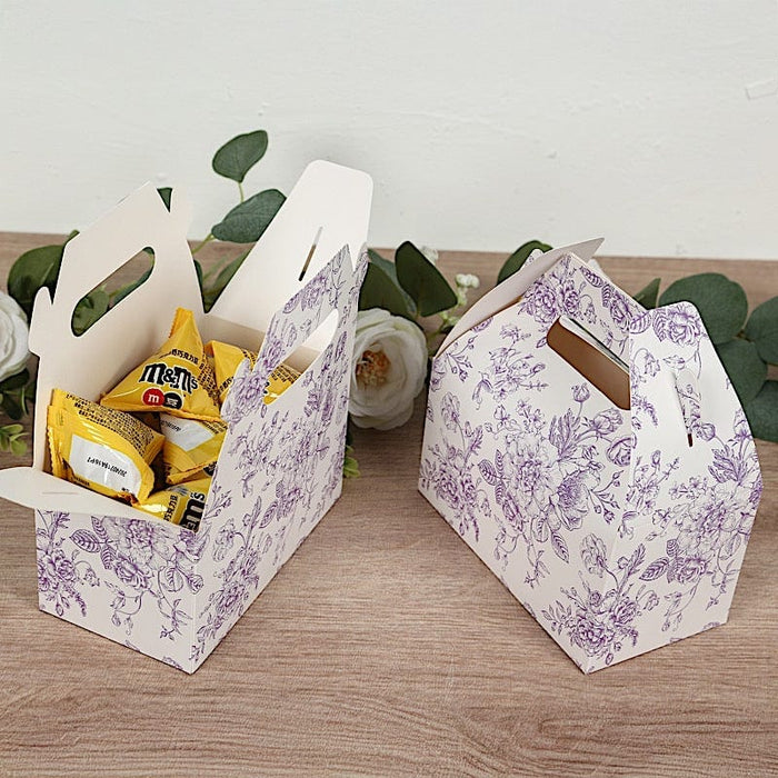 25 Tote Favor Boxes Floral Printed Gift Holders