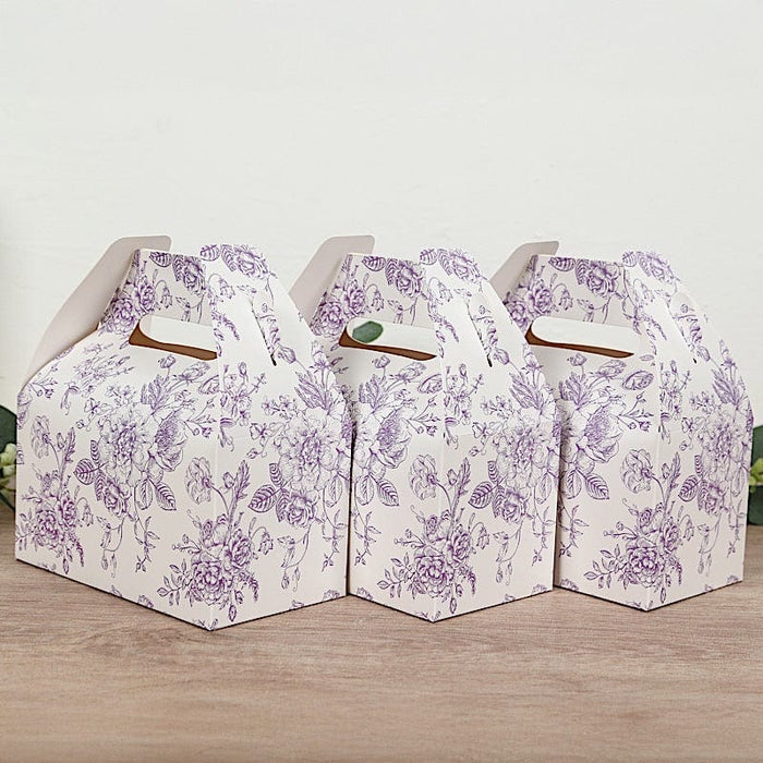 25 Tote Favor Boxes Floral Printed Gift Holders