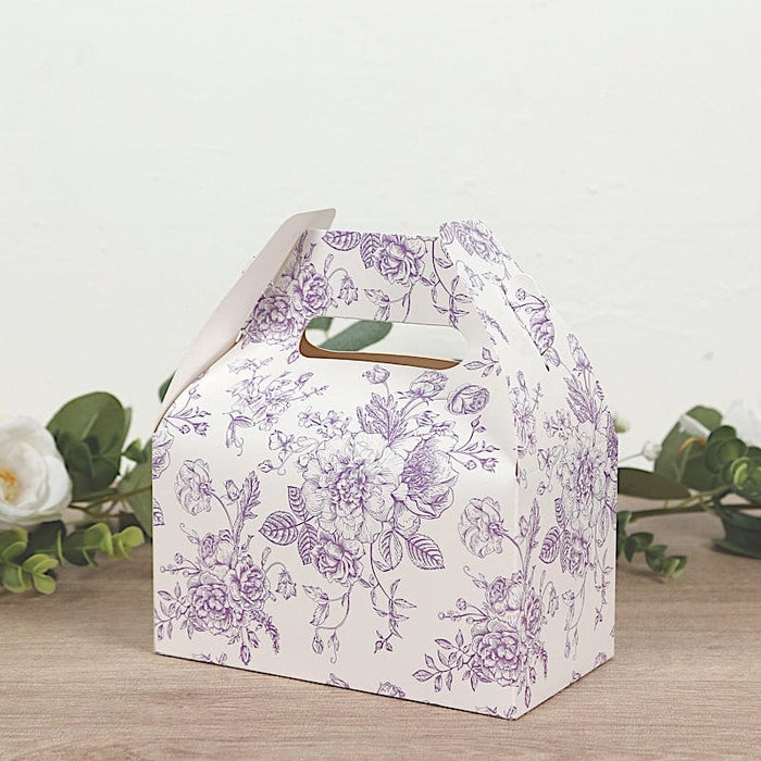 25 Tote Favor Boxes Floral Printed Gift Holders