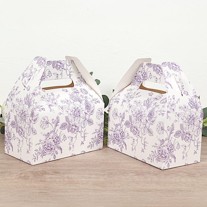 25 Tote Favor Boxes Floral Printed Gift Holders