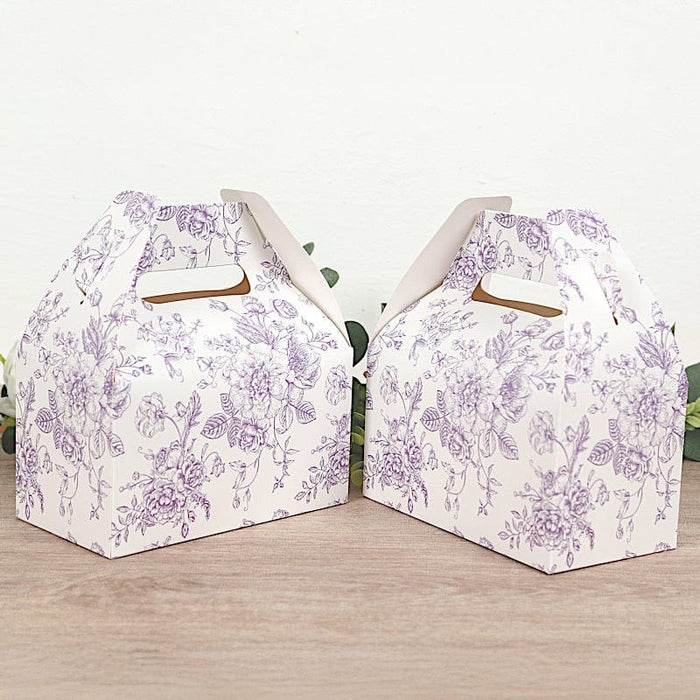25 Tote Favor Boxes Floral Printed Gift Holders