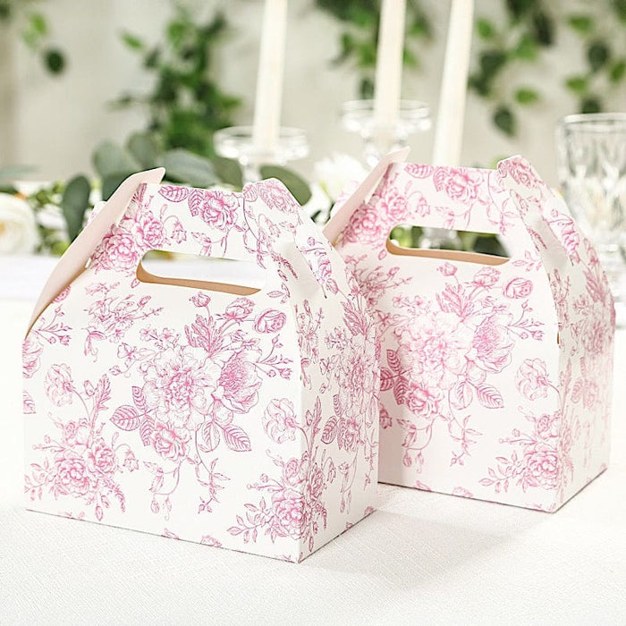 25 Tote Favor Boxes Floral Printed Gift Holders