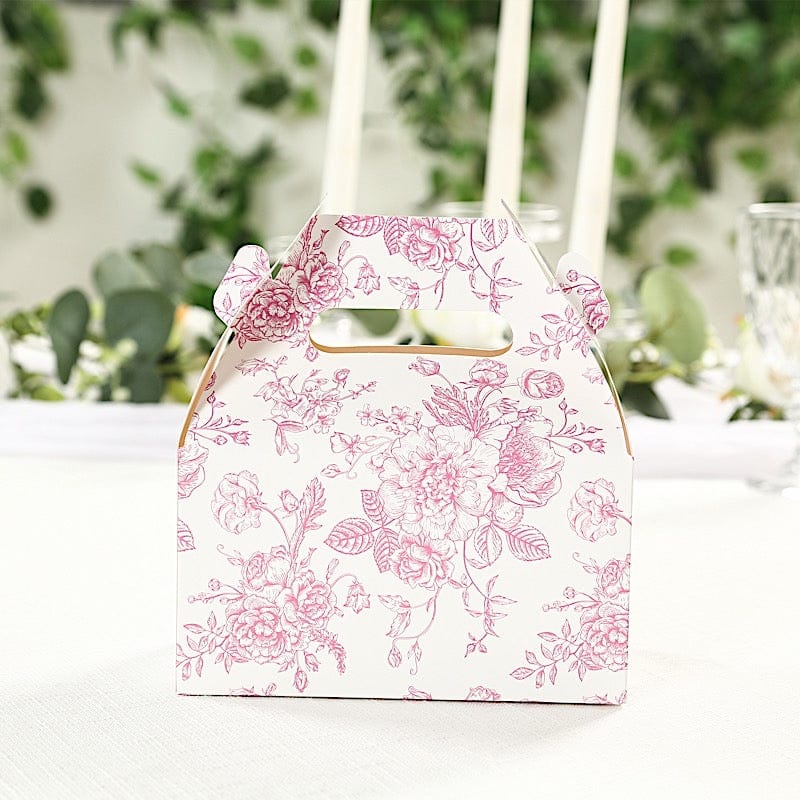 25 Tote Favor Boxes Floral Printed Gift Holders