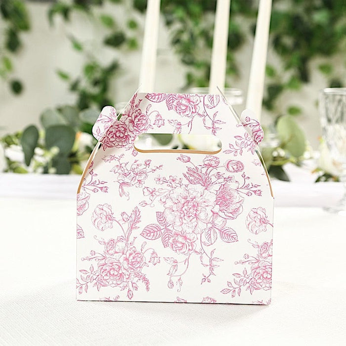 25 Tote Favor Boxes Floral Printed Gift Holders