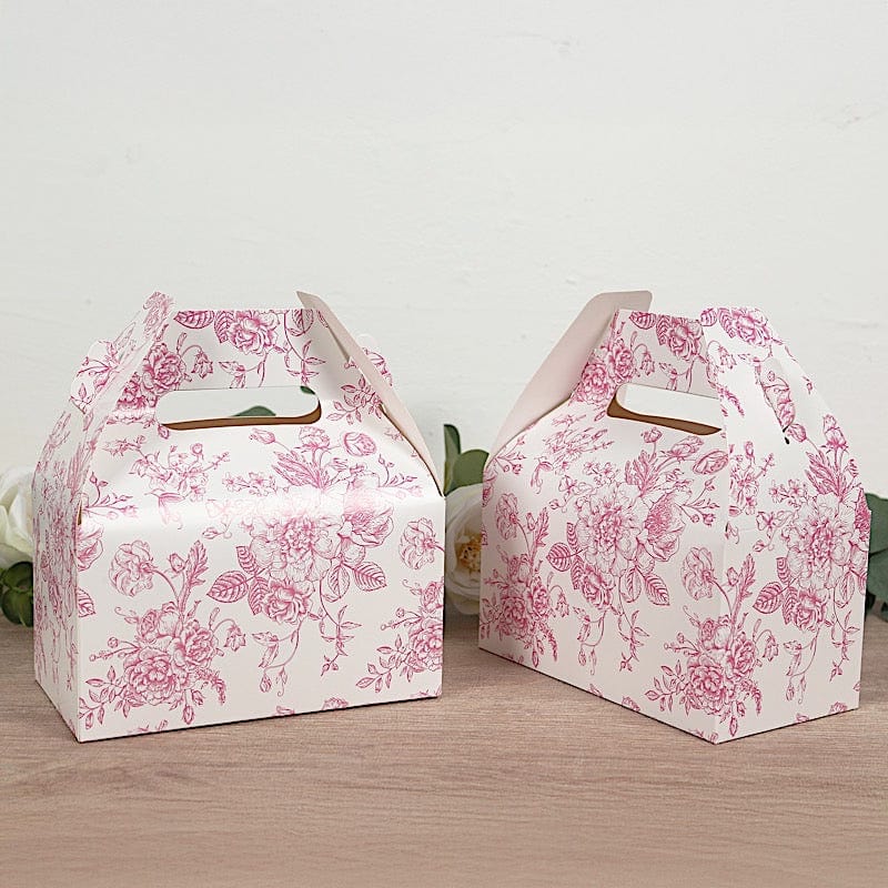 25 Tote Favor Boxes Floral Printed Gift Holders