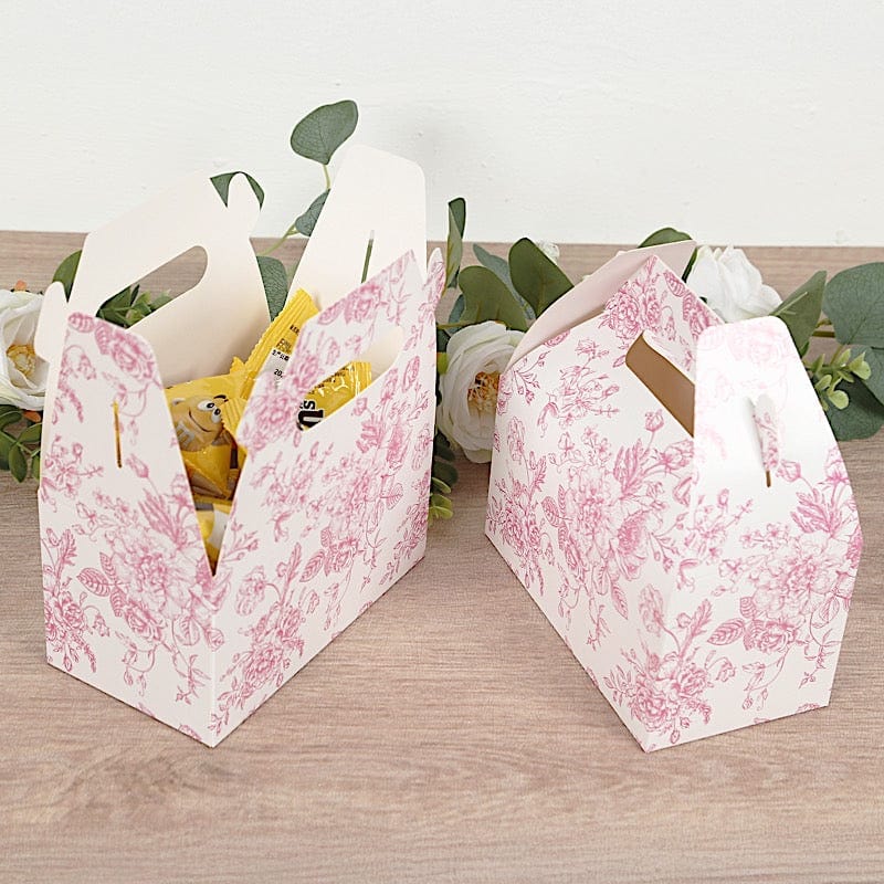 25 Tote Favor Boxes Floral Printed Gift Holders
