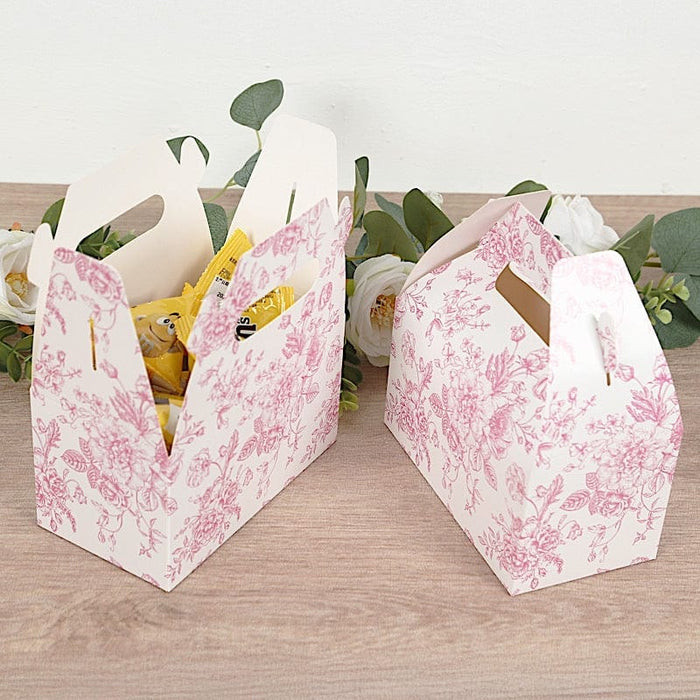 25 Tote Favor Boxes Floral Printed Gift Holders