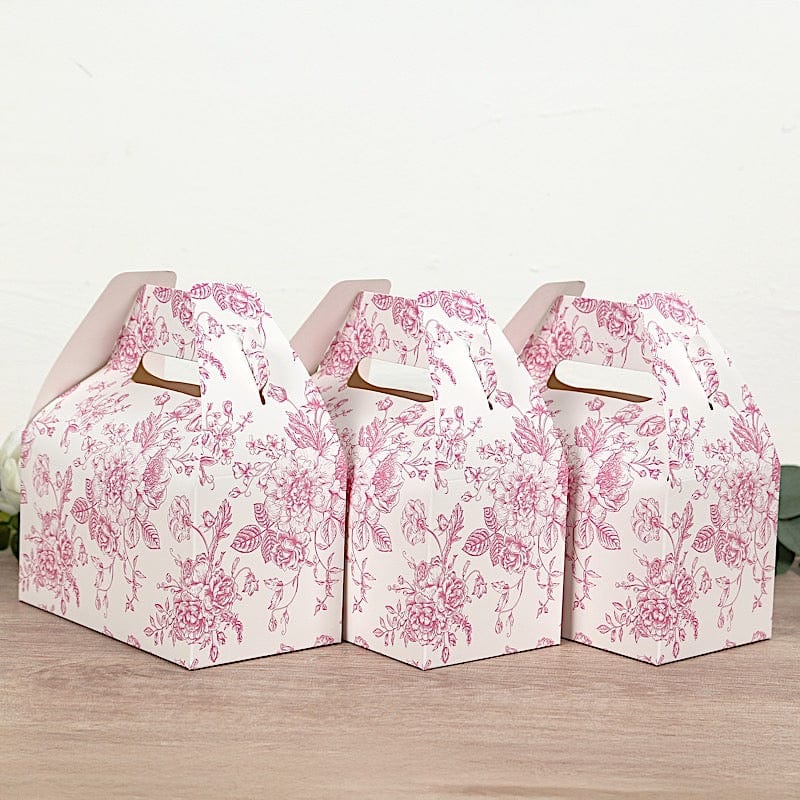 25 Tote Favor Boxes Floral Printed Gift Holders