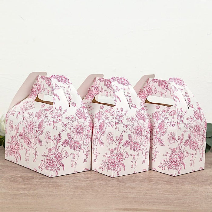 25 Tote Favor Boxes Floral Printed Gift Holders