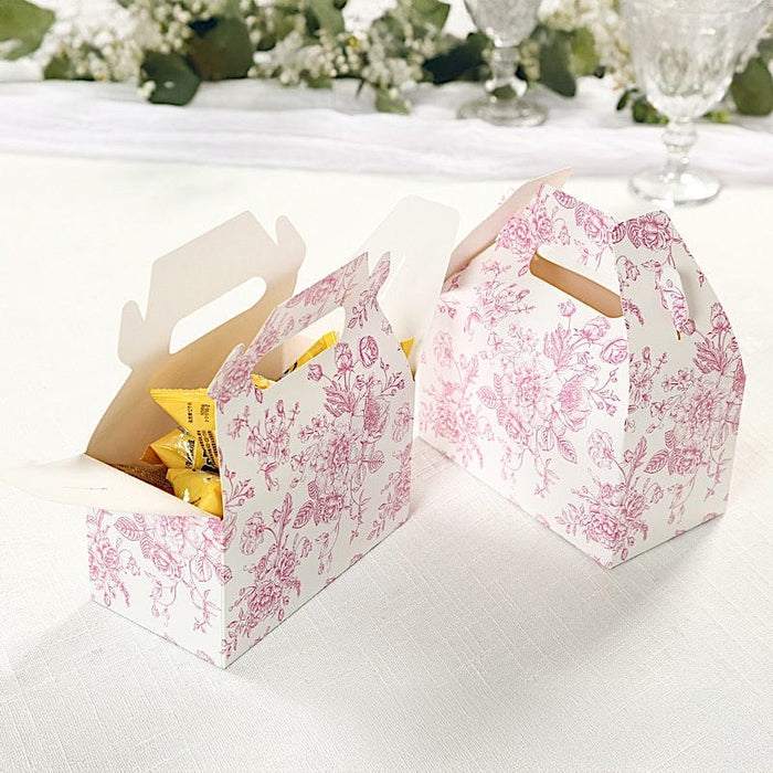 25 Tote Favor Boxes Floral Printed Gift Holders
