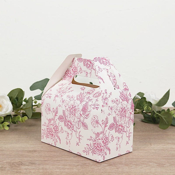 25 Tote Favor Boxes Floral Printed Gift Holders