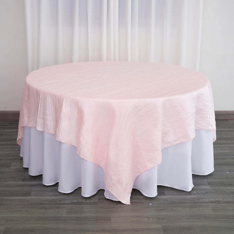 90" x 90" Metallic Crinkled Taffeta Table Overlay
