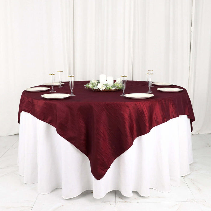 72" x 72" Accordion Crinkled Taffeta Square Table Overlay