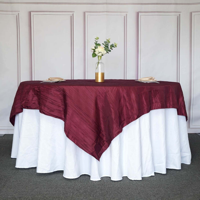 90" x 90" Metallic Crinkled Taffeta Table Overlay