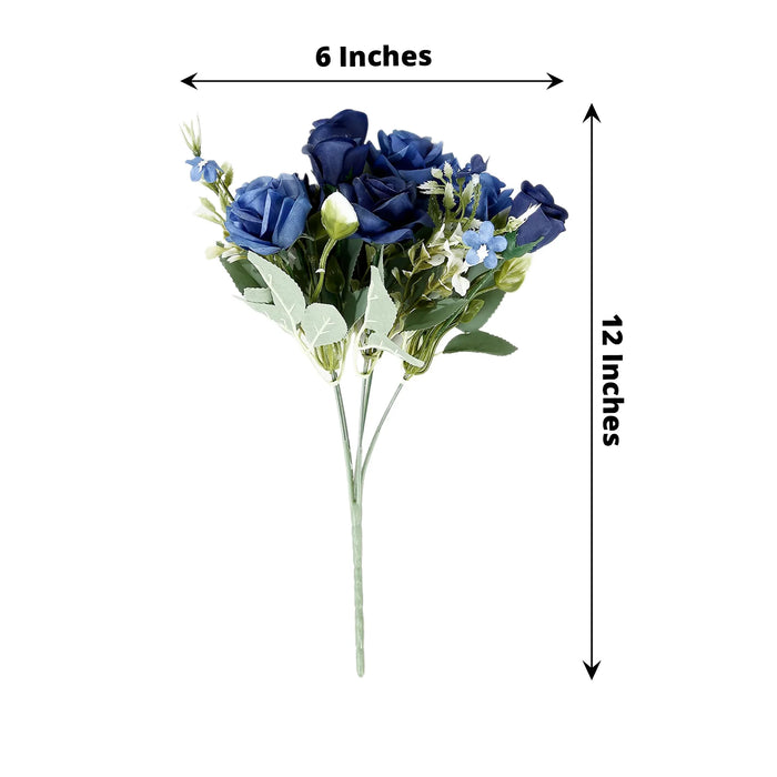 4 Bushes 12" Silk Roses Artificial Flowers Bouquets