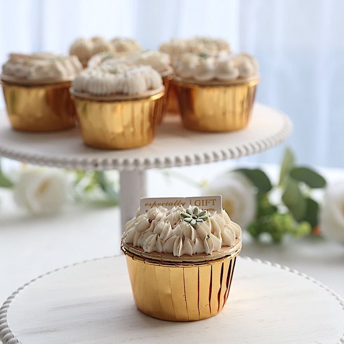 48 Metallic Foil Cupcake Liners - Gold