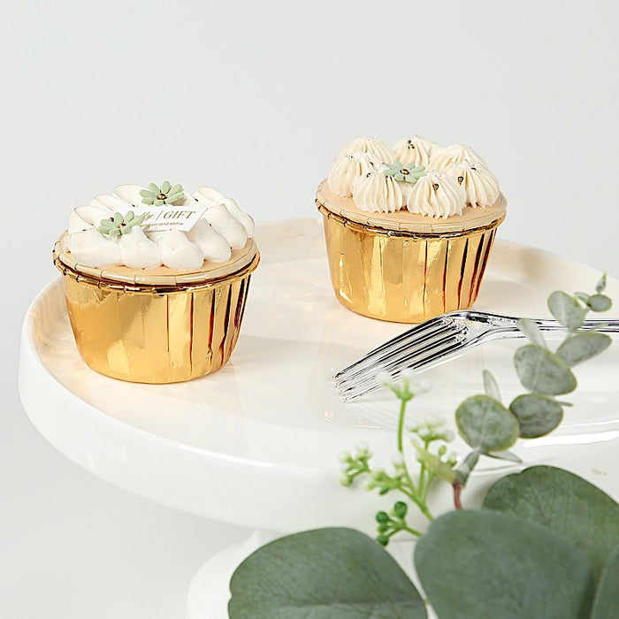 48 Metallic Foil Cupcake Liners - Gold