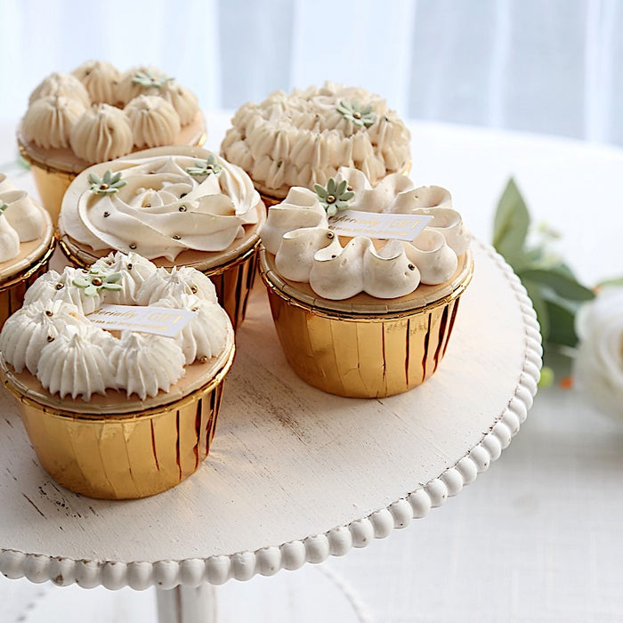 48 Metallic Foil Cupcake Liners - Gold