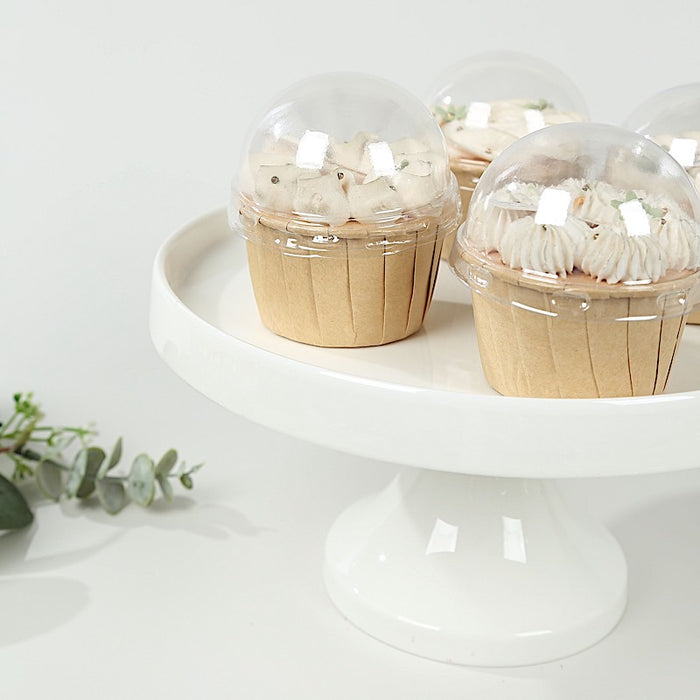 50 Plastic Dome Lids for Cupcake Liners - Clear