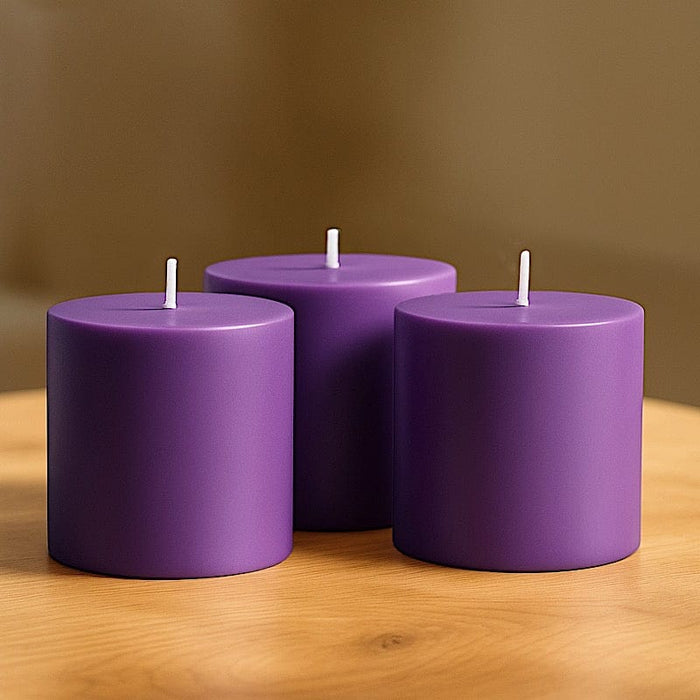 6 Round 3" x 3" Dripless Unscented Pillar Candles