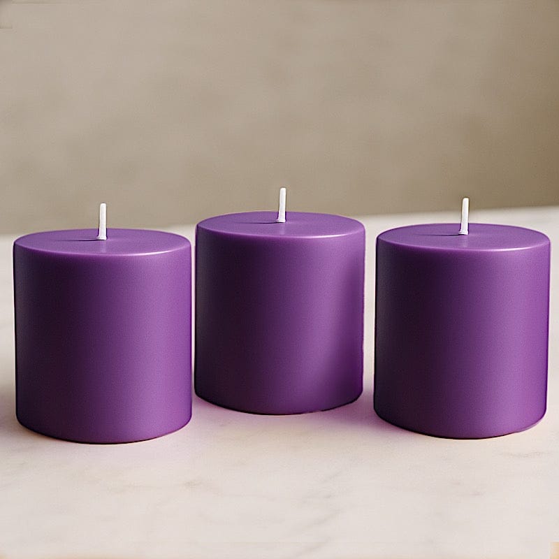 6 Round 3" x 3" Dripless Unscented Pillar Candles