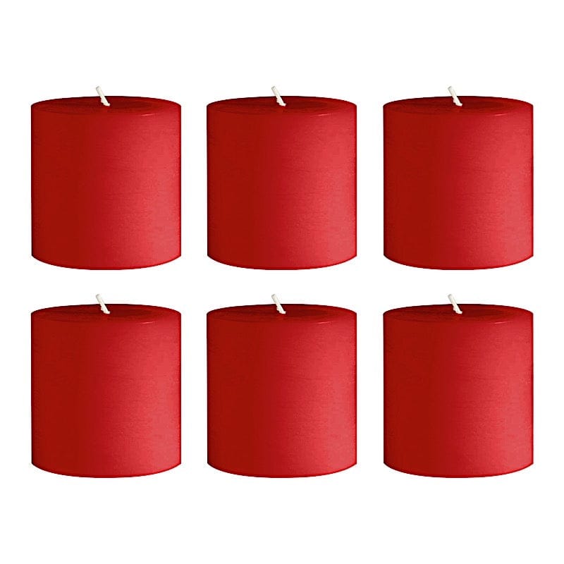 6 Round 3" x 3" Dripless Unscented Pillar Candles