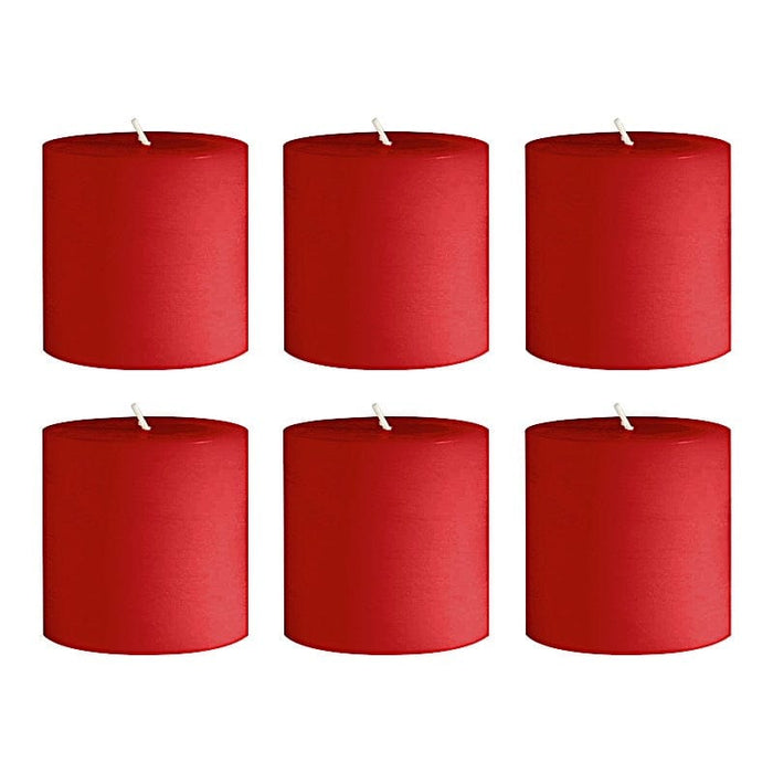 6 Round 3" x 3" Dripless Unscented Pillar Candles