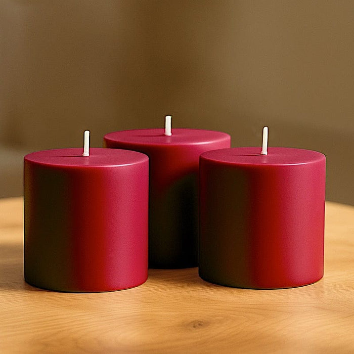 6 Round 3" x 3" Dripless Unscented Pillar Candles