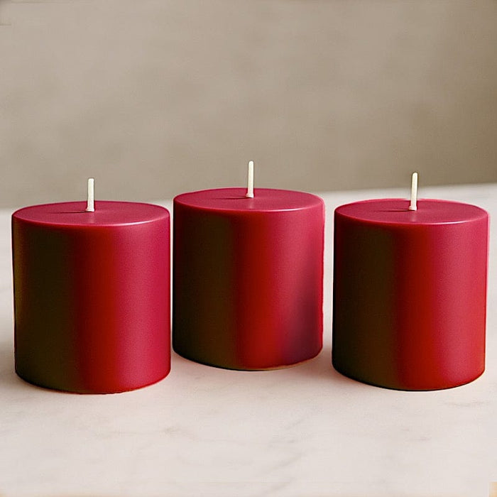 6 Round 3" x 3" Dripless Unscented Pillar Candles