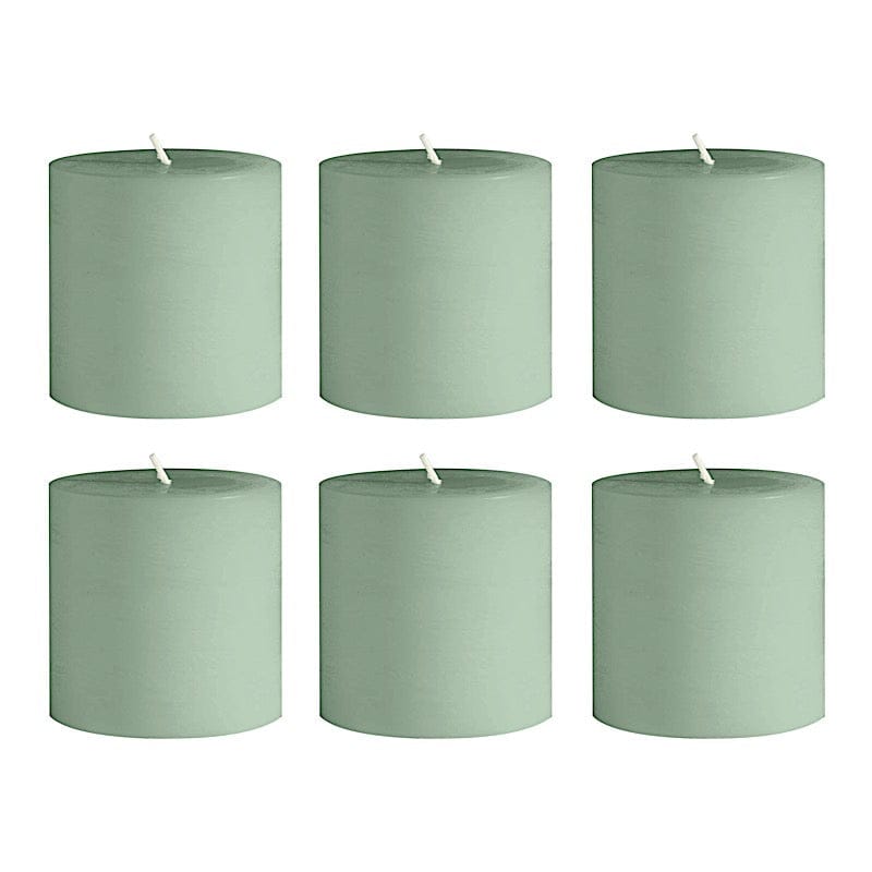 6 Round 3" x 3" Dripless Unscented Pillar Candles