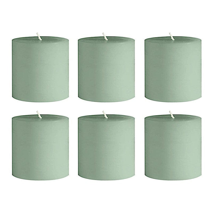 6 Round 3" x 3" Dripless Unscented Pillar Candles