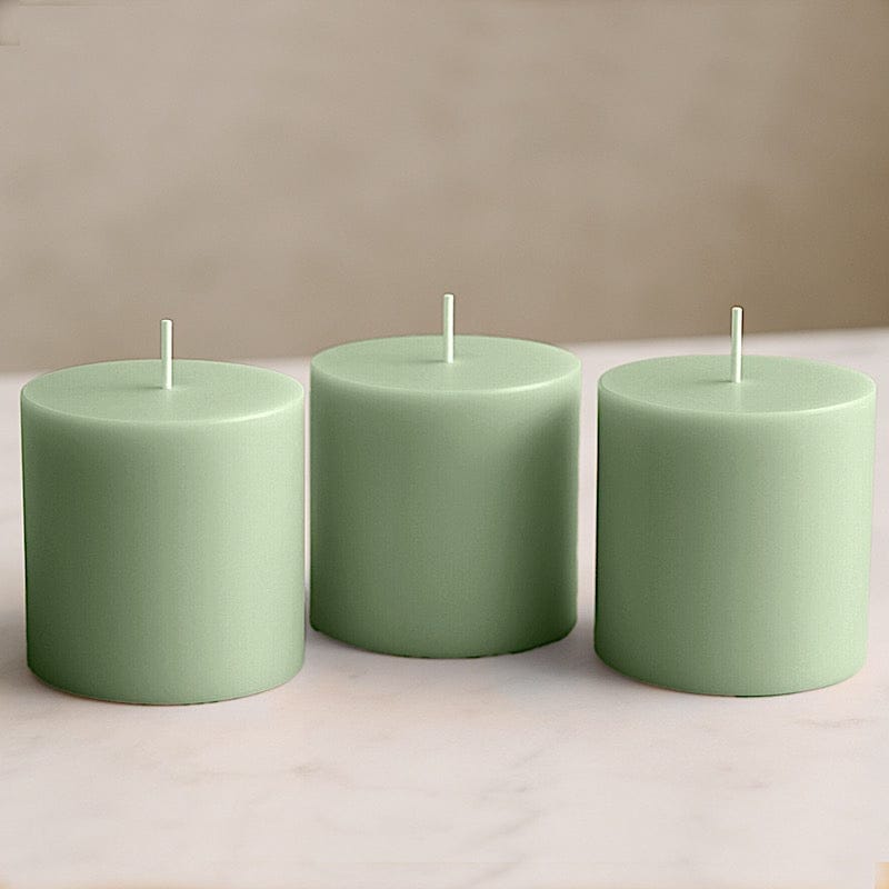 6 Round 3" x 3" Dripless Unscented Pillar Candles