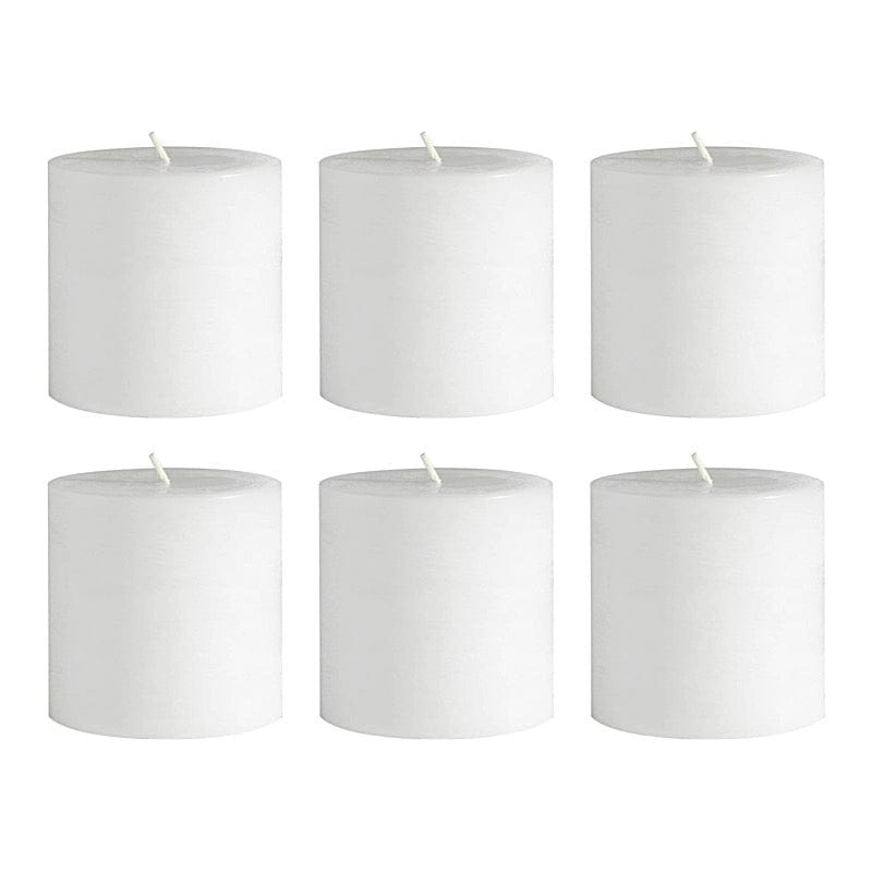6 Round 3" x 3" Dripless Unscented Pillar Candles