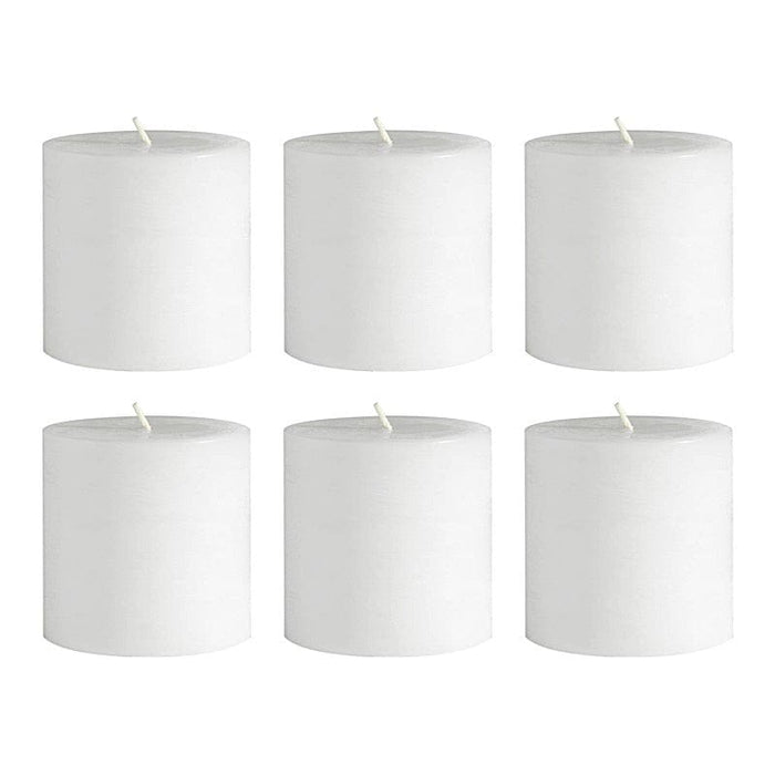 6 Round 3" x 3" Dripless Unscented Pillar Candles