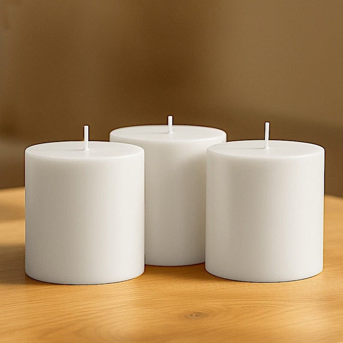 6 Round 3" x 3" Dripless Unscented Pillar Candles