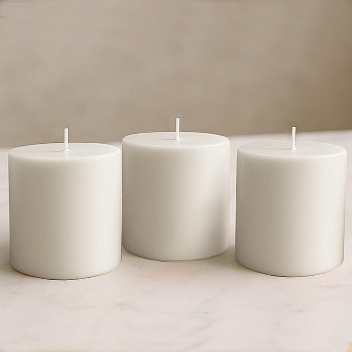 6 Round 3" x 3" Dripless Unscented Pillar Candles
