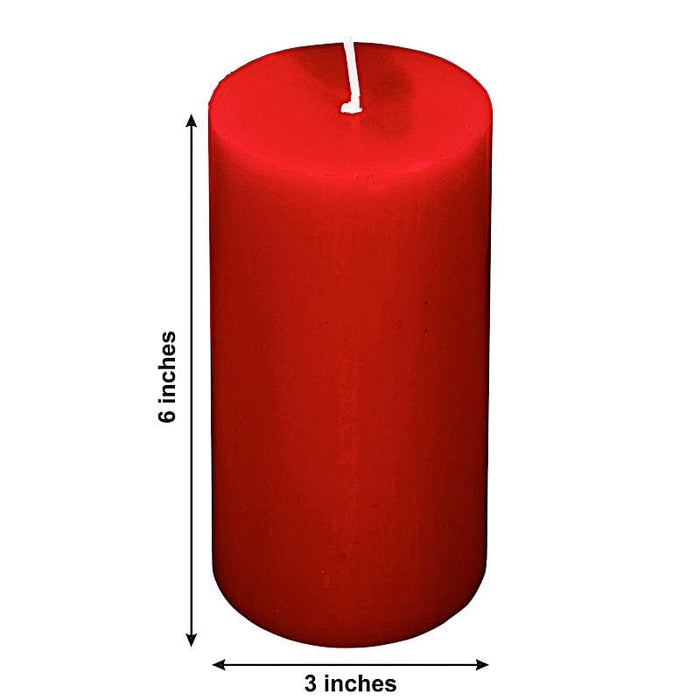 6 Round 3" x 6" Dripless Unscented Pillar Candles