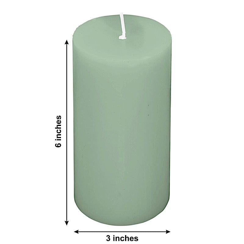 6 Round 3" x 6" Dripless Unscented Pillar Candles