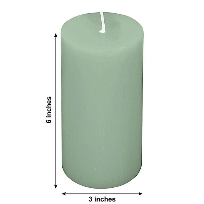 6 Round 3" x 6" Dripless Unscented Pillar Candles