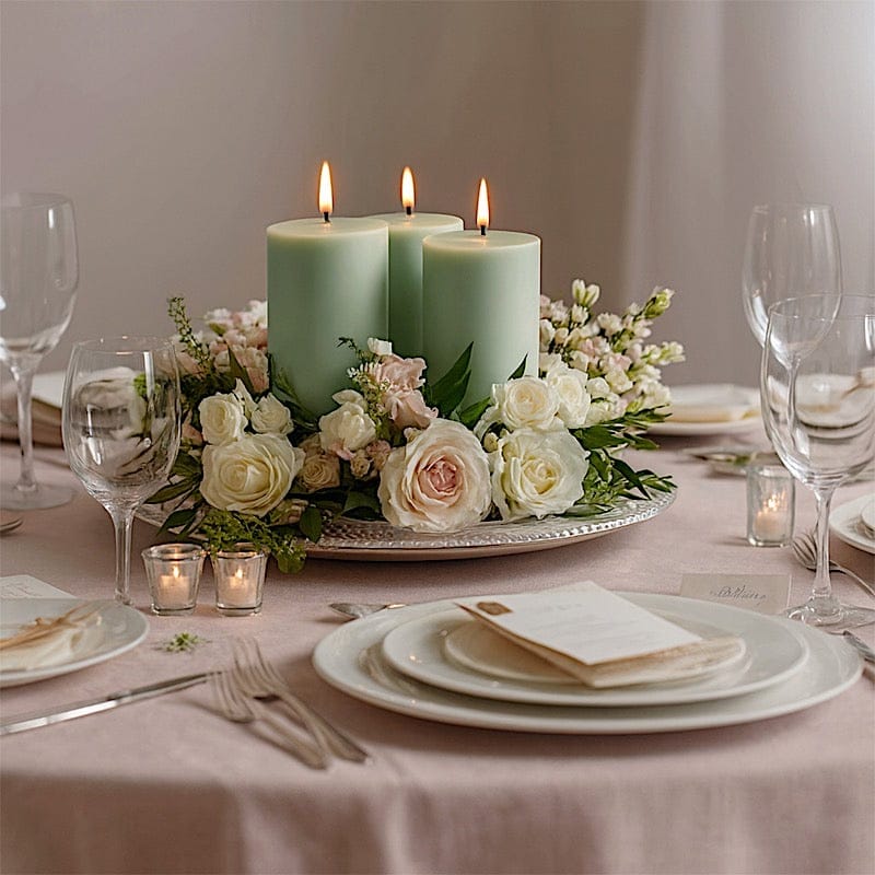 6 Round 3" x 6" Dripless Unscented Pillar Candles