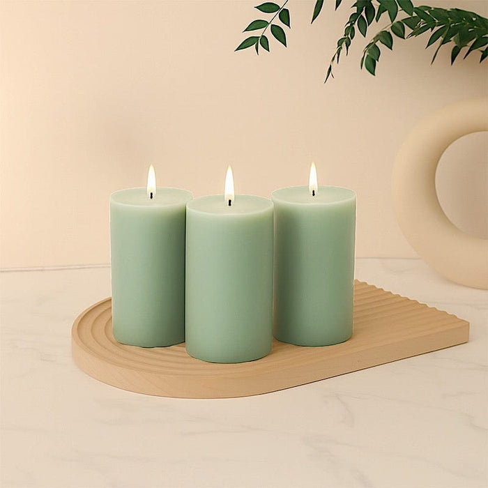 6 Round 3" x 6" Dripless Unscented Pillar Candles