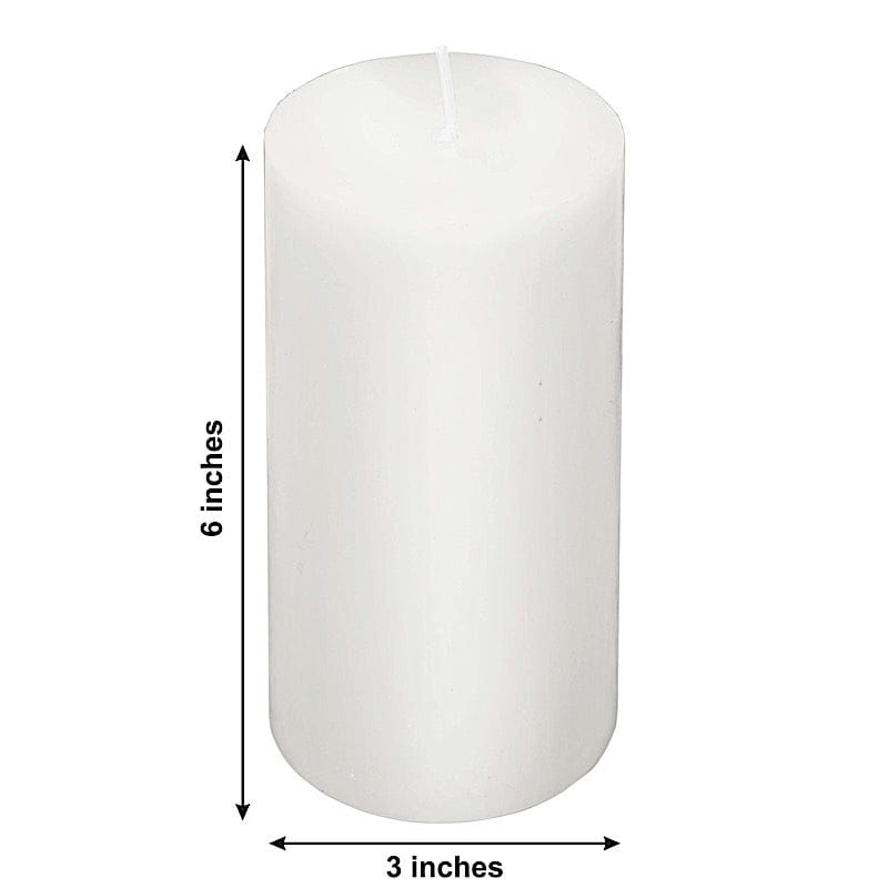 6 Round 3" x 6" Dripless Unscented Pillar Candles