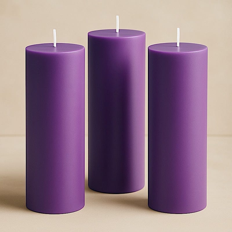 6 Round 3" x 9" Dripless Unscented Pillar Candles