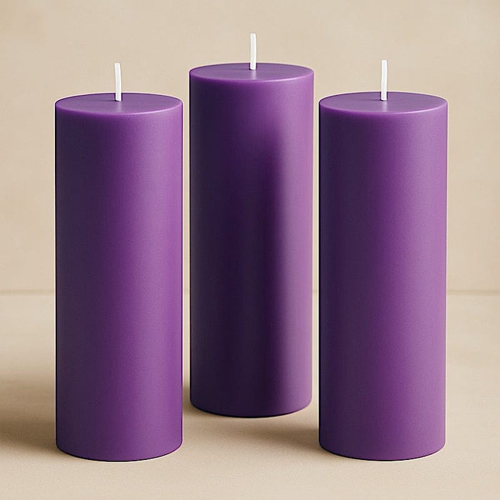 6 Round 3" x 9" Dripless Unscented Pillar Candles