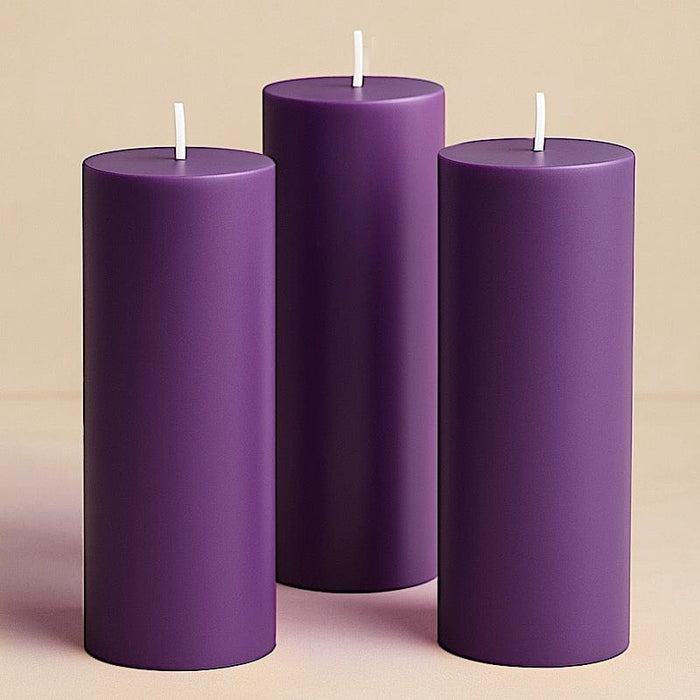 6 Round 3" x 9" Dripless Unscented Pillar Candles