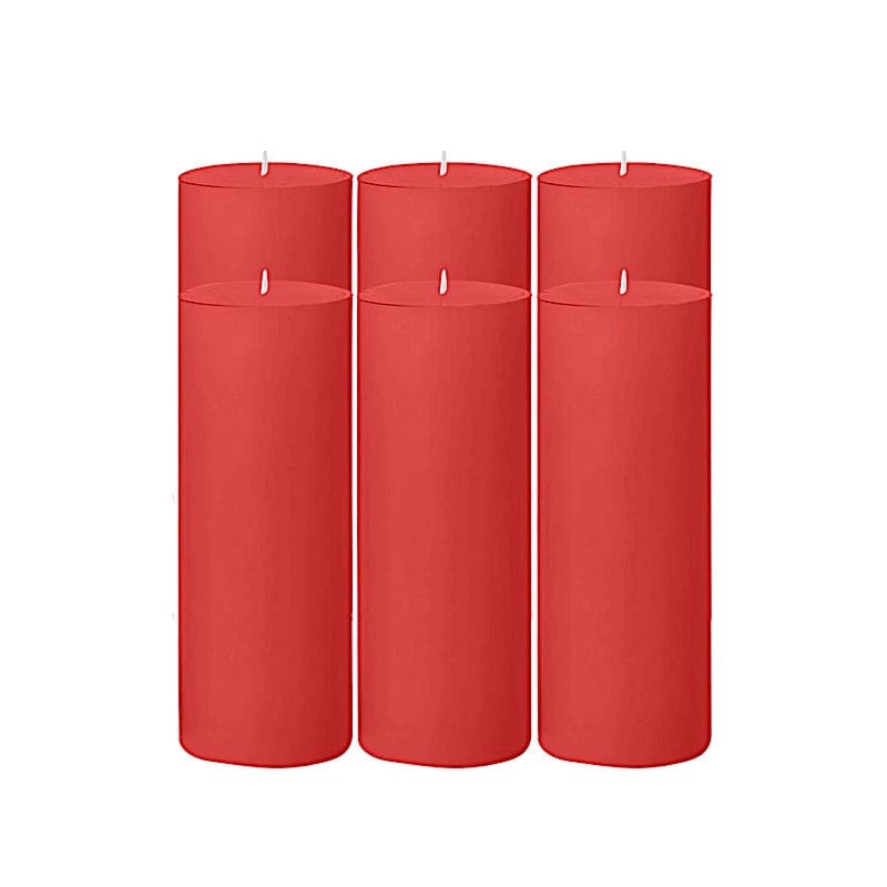6 Round 3" x 9" Dripless Unscented Pillar Candles