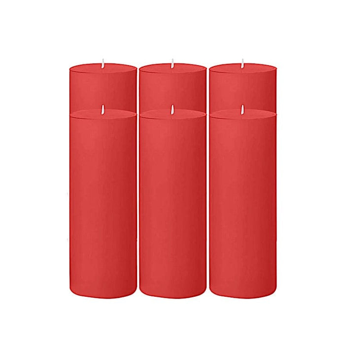 6 Round 3" x 9" Dripless Unscented Pillar Candles