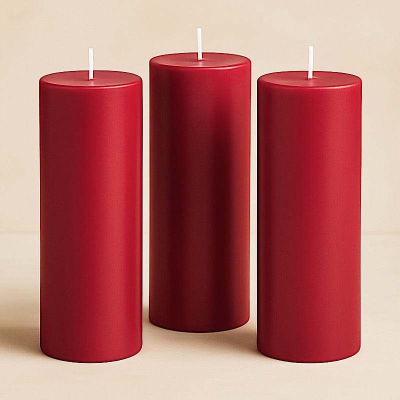 6 Round 3" x 9" Dripless Unscented Pillar Candles